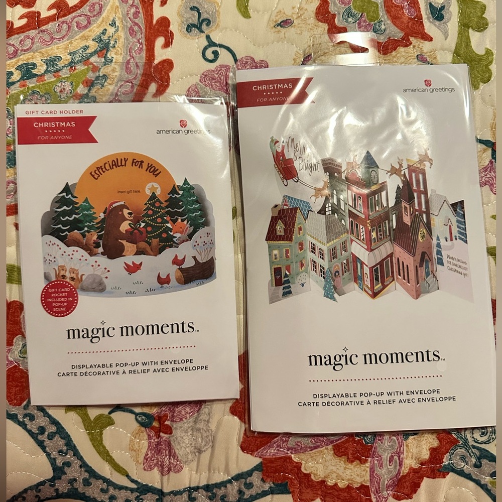 American Greetings pop up Christmas cards set of 2
